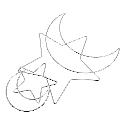 HOLIDYOYO Create Unique Decor 4 Stück Silberne Stern- Und Mondform Für -windspiele Und Kranzprojekte von HOLIDYOYO