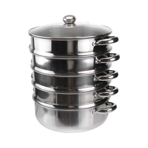 HOLIDYOYO Dampfgarer Multifunktionaler Kochtopf Praktischer Suppentopf für Küche für Induktionsherde Langlebig und Platzsparend von HOLIDYOYO