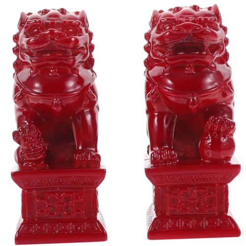HOLIDYOYO Dekorative Löwenfigur aus Hochwertigem Resin Mittlere Einzigartige Handwerkskunst Langlebige Tischdekoration für Büro Zuhause und Schreibtisch Traditionelles Chinesisches von HOLIDYOYO