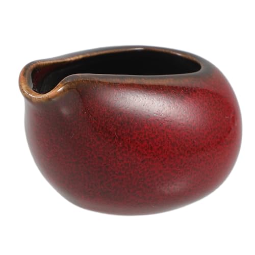 HOLIDYOYO Dip Topf Salatdressing Sirupkrug Ausguss Milchkännchen Gewürzkännchen Kleine Soßenkännchen Kleine Handkrüge Keramik Sauciere Saucieren Kaffeetasse Rote Keramik von HOLIDYOYO