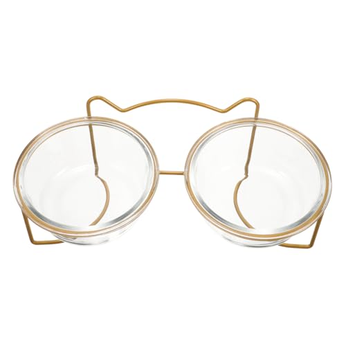 HOLIDYOYO Doppelnapf Futternapf für Katzen und Hunde Weißer Lackierter Metallrahmen mit Glas Stabile Ergonomische Fressstation mit Großer Kapazität Leicht zu Reinigen und Sicher für HOLIDYOYO Doppelnapf Futternapf für Katzen und Hunde Weißer Lackierter Metallrahmen mit Glas Stabile Ergonomische Fressstation mit Großer Kapazität Leicht zu Reinigen und Sicher für von HOLIDYOYO