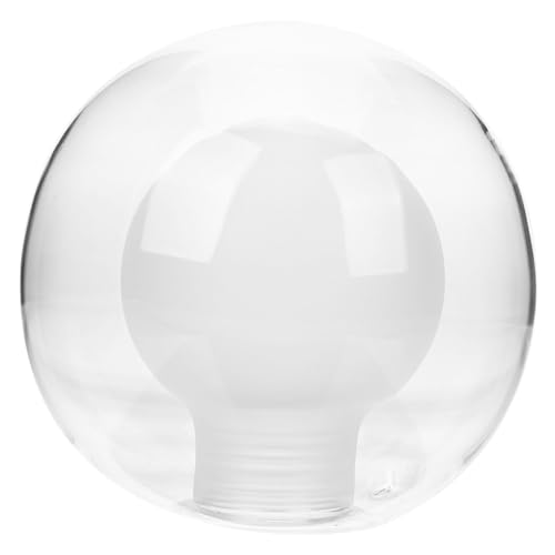 HOLIDYOYO Doppelter Glasschirm Fassung Ersatz Lampenschirm für Decken und Hängelampe Transparenter Runder Lampenglas Ersatz mit Stilvollem Design und Warmem Licht für Wohnzimmer und von HOLIDYOYO