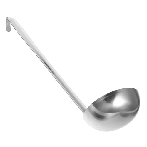 HOLIDYOYO Edelstahl Suppenkelle Tiefer Schöpflöffel mit Langem Ergonomischem Griff und Praktischem Haken für Haushalt und Gastronomie Spülmaschinenfest für Suppen und Eintöpfe von HOLIDYOYO
