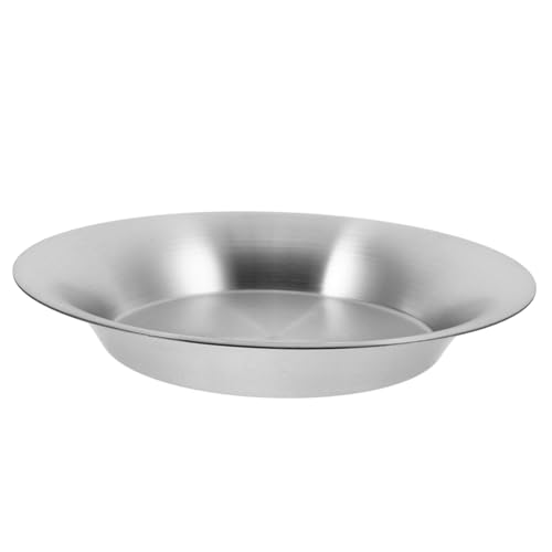 HOLIDYOYO Edelstahl Tiefer Teller Hitzebeständig für Salat Pasta Meeresfrüchte Vielseitiger Servierteller Modernes Design Leicht zu Reinigen für Haushalt und Gastronomiealternativen von HOLIDYOYO