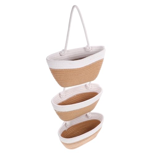 HOLIDYOYO Einhängeregal Dreischichtiger Aufbewahrungs Hängekorb Spielzeugkorb Makramee Über Der Tür Kleiderbügelhalter Tasche Decke Ketten Wäschekorb Wäschekorb Hängekörbe Outdoor Panel Gewebte Körbe HOLIDYOYO Einhängeregal Dreischichtiger Aufbewahrungs Hängekorb Spielzeugkorb Makramee Über Der Tür Kleiderbügelhalter Tasche Decke Ketten Wäschekorb Wäschekorb Hängekörbe Outdoor Panel Gewebte Körbe von HOLIDYOYO