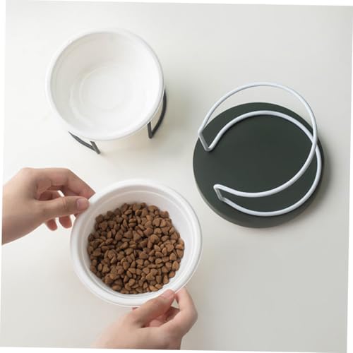 HOLIDYOYO Einweg Papier pet Bowl mit Stabilem Schwarzem Ständer Kleine Katzen Hundeschalen Leichte Nachhaltige Futternäpfe für Drinnen und Draußen Umweltfreundlich und Hygienisch von HOLIDYOYO
