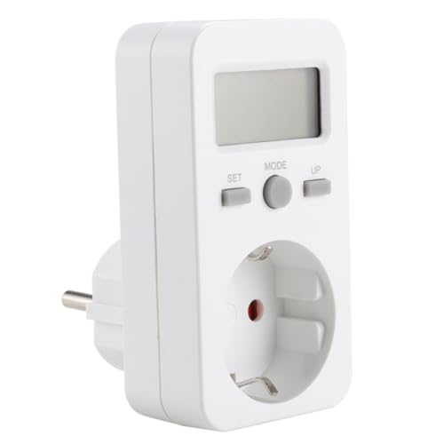 HOLIDYOYO Energiezähler Steckdose mit LCD Display Präziser Phasen Stromverbrauchsmesser Misst Leistung Spannung Strom Energiesparend für Haushalt und Büro Einfach Anzuschließen von HOLIDYOYO
