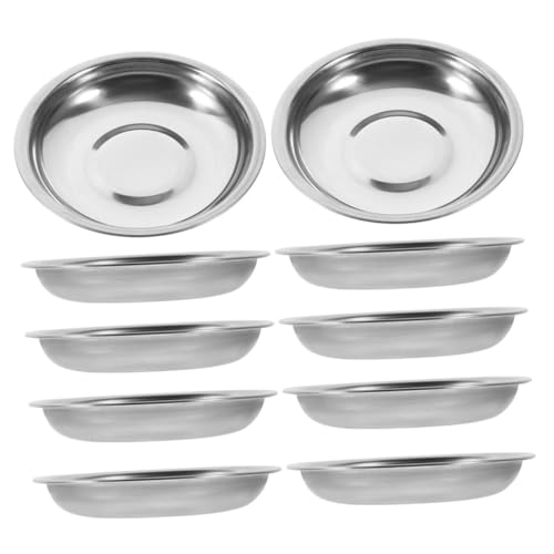 HOLIDYOYO Essential Runde Saucenschalen Dip-schüsseln Aus Edelstahl Gewürzteller 10 Cm Durchmesser 10 Stück von HOLIDYOYO