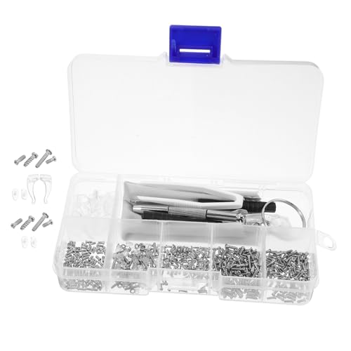 HOLIDYOYO Eyeglass Repair Kit mit Schrauben und Nasenpads Teiliges Set mit Multifunktionalem Schraubendreher Tragbarer Aufbewahrungsbox und Reinigungstuch für Schnelle Brillenreparaturen von HOLIDYOYO