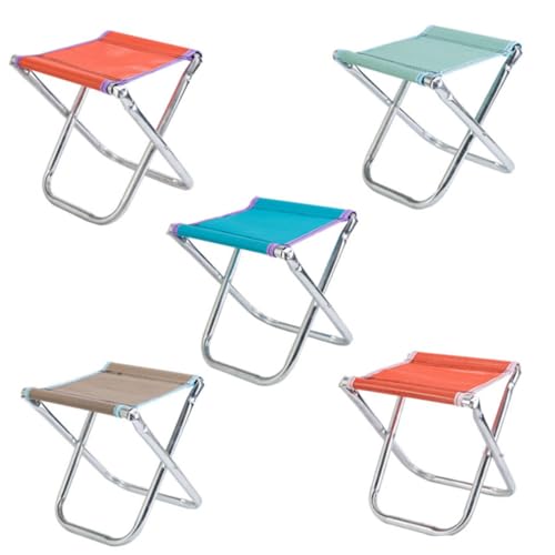 HOLIDYOYO Faltbarer Outdoor Angelstuhl Ultraleicht Tragbar Klapphocker Campingstuhl ohne Rückenlehne für Angler Wandern und Reisen Robustes Netzgewebe Farbe Zufällig Zufällige Farbe von HOLIDYOYO