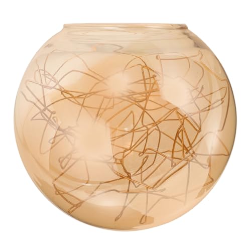 HOLIDYOYO Globe Lampenschirm Ersatz für Pendelleuchten Amberfarbener Lampenschirm mit Goldenen Kurven Durchmesser für Kronleuchter und Hängelampen Langlebige und Stilvolle Lichtabdeckung HOLIDYOYO Globe Lampenschirm Ersatz für Pendelleuchten Amberfarbener Lampenschirm mit Goldenen Kurven Durchmesser für Kronleuchter und Hängelampen Langlebige und Stilvolle Lichtabdeckung von HOLIDYOYO