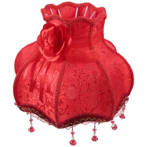 HOLIDYOYO Großer Vintage Lampenschirm Mit Perlen Und Blumendekoration Eleganter Retro Lampenschirm Für Stehlampe Europäischer Für Wohnzimmer Und Schlafzimmer von HOLIDYOYO