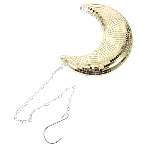 HOLIDYOYO Disco Mondförmige Hängedekoration Reflektierende Spiegelkugel Für Partys Hochzeiten Und Retro-Events Einzigartiges Design Für Festliche von HOLIDYOYO