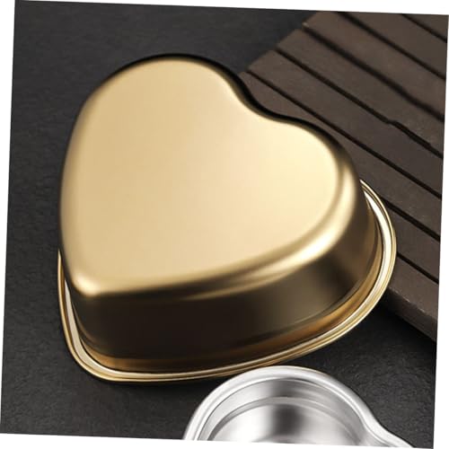 HOLIDYOYO Herzförmiger Snackteller aus Edelstahl Kleiner Goldener Dessert Obstteller Vielseitig Verwendbar als Bbq Frühstücksplatte Mikrowellen Spülmaschinengeeignet Sicher Wiederverwendbar von HOLIDYOYO