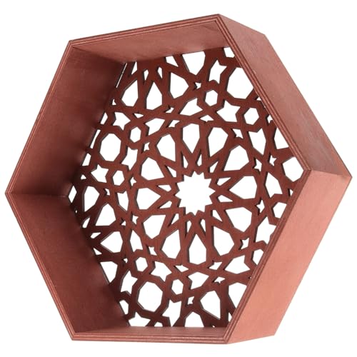 HOLIDYOYO Hexagon Wandregal Aus Holz Modernes Schweberegal Für Wanddekoration Robustes Und Stilvolles Für Wohnzimmer Küche Badezimmer Und Mehr Vielseitiger Deko- Für Bilder Und von HOLIDYOYO
