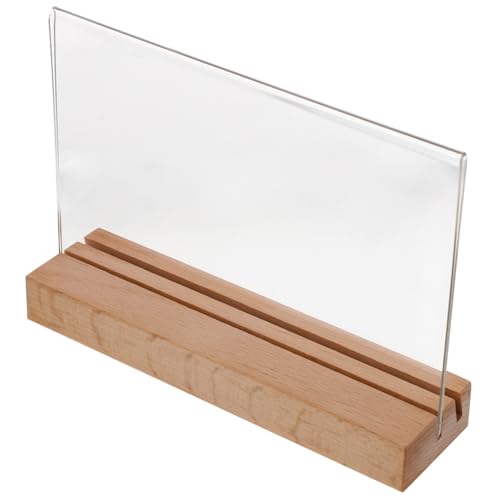 HOLIDYOYO Holz Anzeigehalter Robustes Fein Gearbeitetes Preisschild Ständer mit Glatter Oberfläche Vielseitiger Tischaufsteller für Restaurants Cafés und Shops Klare Sicht und Preise von HOLIDYOYO