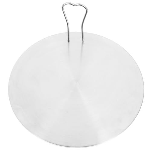 HOLIDYOYO Induktionskocher Magnetische Leitungskissenplatte Diffusorplatte Für Induktionsherde Hitze Abdeckung Kücheninduktions-adapterplatte Tragbar Induktionsplatte Silber Rostfreier Stahl von HOLIDYOYO