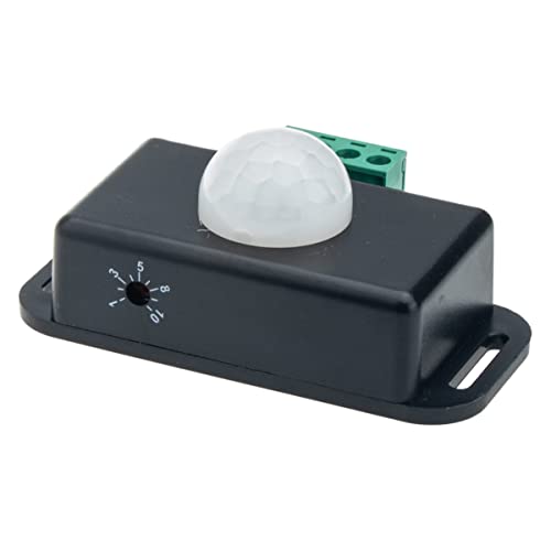 HOLIDYOYO Infrarot Bewegungssensor Dc für Lichtsteuerung Hochsensitiver Schalter für LED Streifen und Wandlampen Geeignet für Innen und Außenbereiche Erkennung von HOLIDYOYO