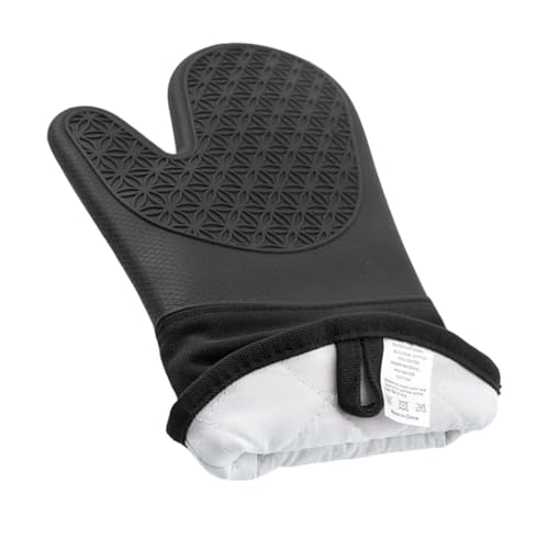 HOLIDYOYO Isolationshandschuhe Ofenhandschuh Kochhandschuhe Kochen Hitze Für Finger Beständig Backhandschuhe Feuerfeste Handschuhe Grillhandschuhe Wärmeisolierendes Kissen Kieselgel Schwarz von HOLIDYOYO
