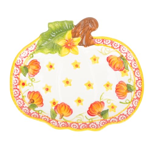 HOLIDYOYO Keramischer Kürbis Obstteller Kreative Frühstücksplatte Für Halloween Und Erntedankfest Für Snacks Desserts Und Dekoration Vielseitig Einsetzbar Restaurant Und von HOLIDYOYO