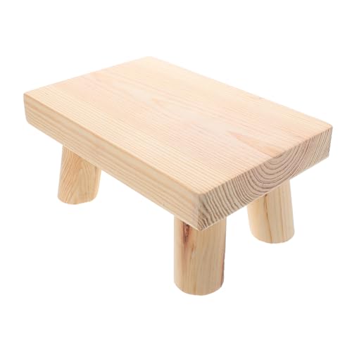 HOLIDYOYO Kinderhocker Tritthocker Für Kleinkinder Stiefstuhl Tritthocker Fußhocker Aus Holz Badezimmerhocker Für Erwachsene Fußhocker Aus Massivholz Schminktisch Hocker Khaki Hölzern von HOLIDYOYO