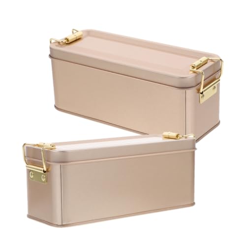 HOLIDYOYO 2 Box Weißblech Keksdose Metall Aufbewahrungsboxen Gewürzglas Blechbehälter Keksdosen Mit Deckel Dekorative Aufbewahrungsboxen Teebehälter Keksbehälter Keksdosen Teedose von HOLIDYOYO