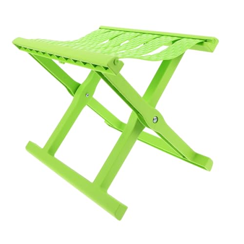 HOLIDYOYO Klapper Außenhocker Tragbarer Angelhocker Picknick-Klapphocker Camping-Klapphocker Leichter Campinghocker Leichter Outdoor-Stuhl kompakter Campinghocker Plastik Hellgrün von HOLIDYOYO