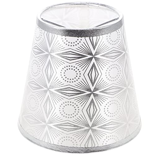 HOLIDYOYO Kleiner Stoff-Lampenschirm Ersatz-E27-Kegelfass-Lampenschirm Natürliche Stoff-Lichtabdeckungen Für Kronleuchter Nachttischlampe Stehlampe Silber von HOLIDYOYO