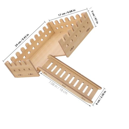 HOLIDYOYO Kleintier holzplattform mit Leiter für Hamster Käfig Zubehör Geeignet für Zwerghamster Rennmäuse Meerschweinchen Vielseitiges Spiel Ruhebrett Sicheres Naturholzspielzeug von HOLIDYOYO