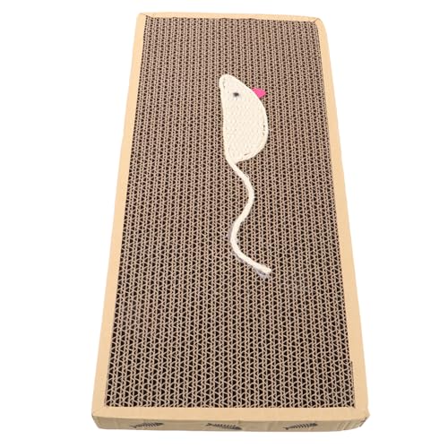 HOLIDYOYO Kratzpad aus Dickem Wellpappkarton Großes Katzen Kratzbrett mit Langlebiges Indoor Kratzbrett für Katzen zum Krallenwetzen und Möbel Schützen Geeignet für Kätzchen von HOLIDYOYO