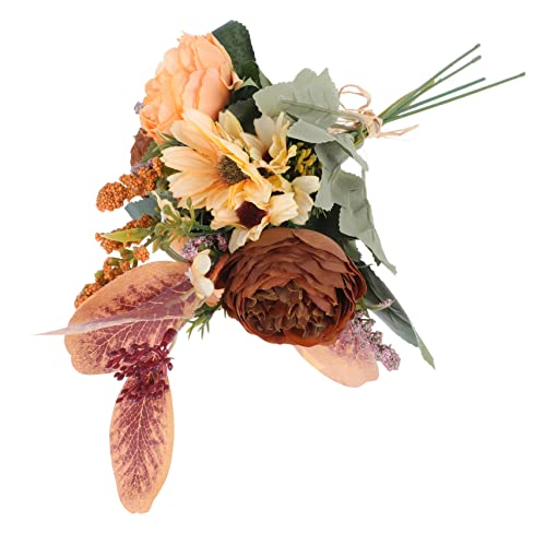HOLIDYOYO Künstlicher Blumenstrauß Herbstfarben Langlebig Realistisch aus Hochwertigem Material für Wohnzimmer Dekoration Leicht Tragbar Formbeständig Farbtreu als Wohnaccessoire von HOLIDYOYO