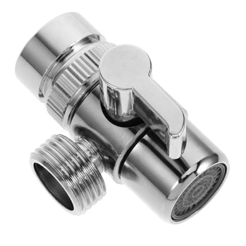 HOLIDYOYO Kupfer Wasserhahnadapter für Waschmaschine und Geschirrspüler Langlebig Doppelter Wasseranschluss mit Drehbarem Metallgriff für Waschbecken von HOLIDYOYO