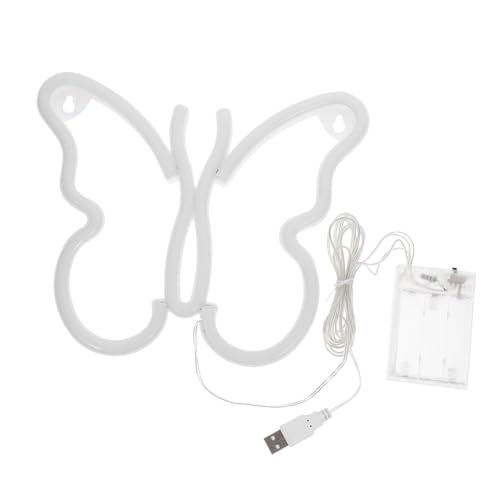 HOLIDYOYO LED Neon Schmetterling Wanddeko Lebendige Farbwirkung Dekoratives Nachtlicht für Schlafzimmer Party Fotografie Kreative Hologramm optik USB oder Batterie Betrieben Einzigartiges von HOLIDYOYO