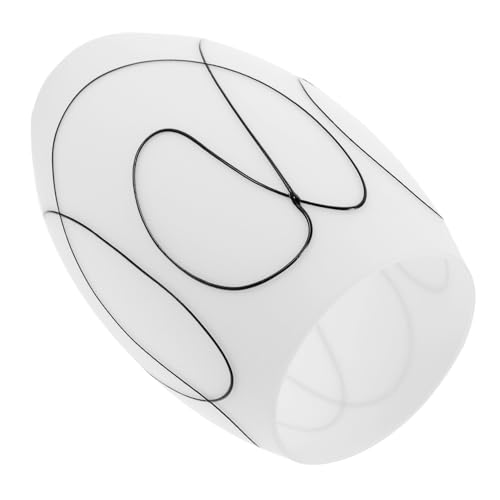 HOLIDYOYO Lampenschirm Oval Milchglas mit Schwarzen Ersatzglas für Pendelleuchten Dekorativer Stabiler Lampenschirm Weich Streuendes Licht Einfache Installation Vielseitig für Decken und von HOLIDYOYO
