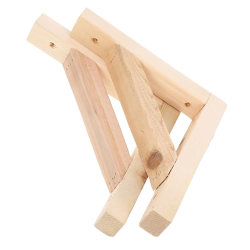 HOLIDYOYO Massive Dreieck wandhalterung aus Holz Stabiles Regalträger Schwebende Ablagen Platzsparend Einfache Montage Vielseitig für Wohn Arbeitsräume Geeignet von HOLIDYOYO