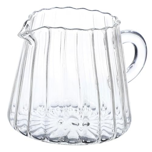 HOLIDYOYO Milchkrug Kleiner Milchkännchen Aus Hochwertigem Borosilikatglas Spitzes Ausgussdesign Zum Aufschäumen Von Milch Für Tee Leicht Zu Handhaben von HOLIDYOYO
