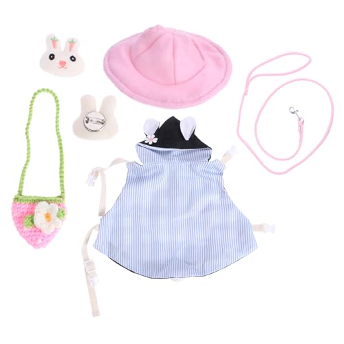 HOLIDYOYO Niedliches Kaninchen Weste Geschirr Kostüm Set für Kleine Haustiere Kariert Atmungsaktiv Komfortabel Vielseitig für Alltagsspaziergänge und Festliche Anlässe von HOLIDYOYO