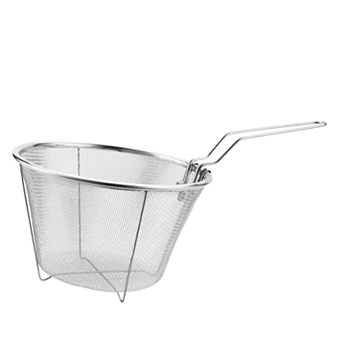 HOLIDYOYO Nudelsieb Edelstahldraht Tiefer Korb Sieb Für Heiße Töpfe Nudeln Knödel Spülsieb Mit Griff Zum Kochen Braten Abtropfen 15 Cm von HOLIDYOYO