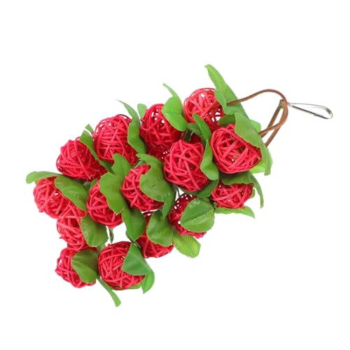 HOLIDYOYO Papagei Rattan Ball Kauspielzeug Langlebig Sicher Leicht mit Haken zum Aufhängen für Sittiche Wellensittiche und Papageien zum Klettern und Knabbern von HOLIDYOYO