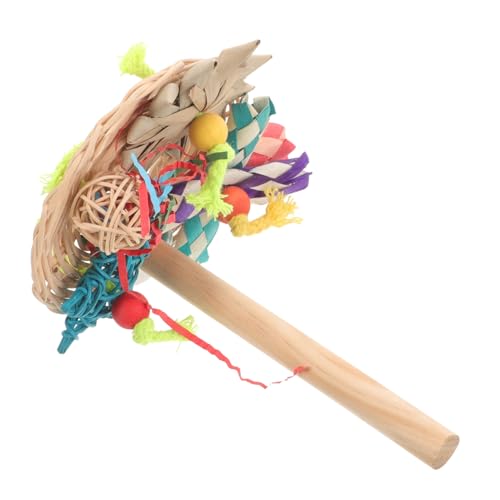 HOLIDYOYO Papageien Sitzstange aus Holz Stabiles Vogelspielzeug zum Klettern und Beißen Einfach zu Montierender Vogelkäfig Ständer Langlebiger Wellensittich Holz Papagei Spielplatz von HOLIDYOYO