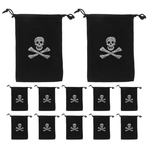 HOLIDYOYO Piraten-Kordelzugbeutel 30 Stück Piraten-Thema Beuteschatzbeutel Mit -Design Münztüten Piraten-Geschenktüten Für Halloween Piratenparty-Zubehör L von HOLIDYOYO