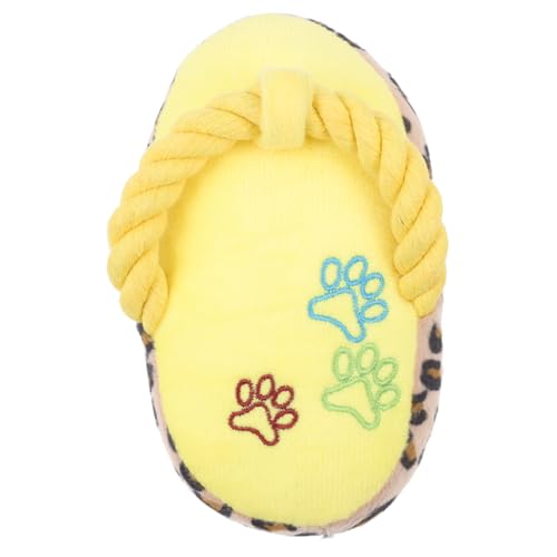 HOLIDYOYO Plüsch Hundekauspielzeug Haustierrutschfeste Schuhe Design Stressabbau Beschäftigungsspielzeug für Welpen und Hunde Gelb Kreatives Beißspielzeug Robust und Sicher von HOLIDYOYO