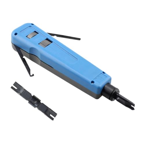 HOLIDYOYO Punch Down Impact Tool Klingen Ergonomisches Auflegewerkzeug für Netzwerkverkabelung Komfortabler Griff Integrierter Klingenhalter Geeignet für Telefon und Computerinstallationen von HOLIDYOYO