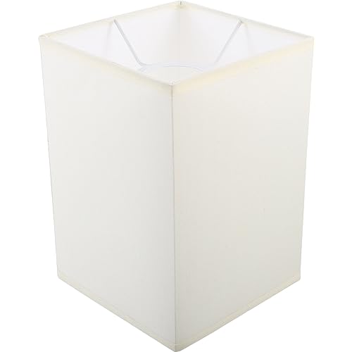 HOLIDYOYO Quadratischer Lampenschirm aus Stoff Ersatz-E27-Lampenschirm aus Stoff Aufsteckbarer Lampenschirm für Tischwandleuchte Stehleuchte Hellbeige von HOLIDYOYO