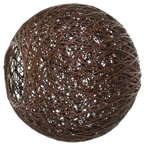 HOLIDYOYO Rattan Ball Lampenschirm Ø Tiefbraun Geflochtene Lampenabdeckung Dekorativer DIY Lampenschirm für Wohnzimmer Schlafzimmer Deckenleuchte Pendelleuchte von HOLIDYOYO