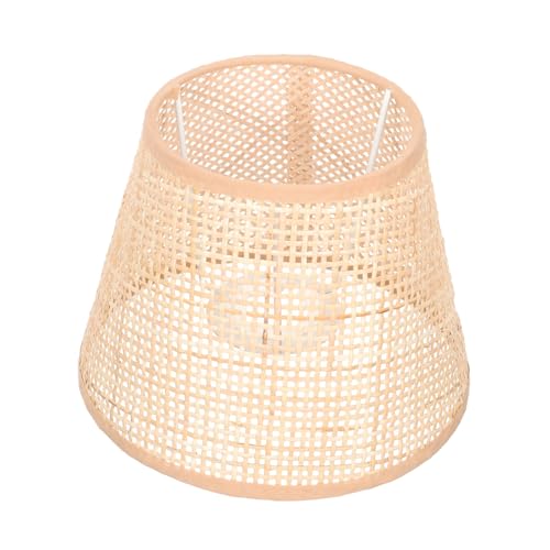 HOLIDYOYO Rattan Lampenschirm Eckig Ersatz Lampenschirm für Tischlampe Nachttischlampe Lichtstreuender Lampenüberzug Einfache Montage für Wohnzimmer Schlafzimmer Geeignet von HOLIDYOYO