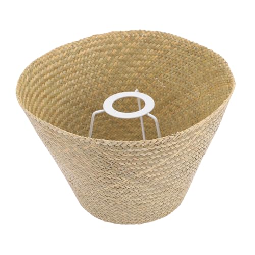 HOLIDYOYO Rattan Tischlampenschirm Handgewebter Lampenschirm für Schreibtisch und Tischlampen Vintage Stil für Wohnzimmer Schlafzimmer und Büro Dekorativ und Langlebig von HOLIDYOYO