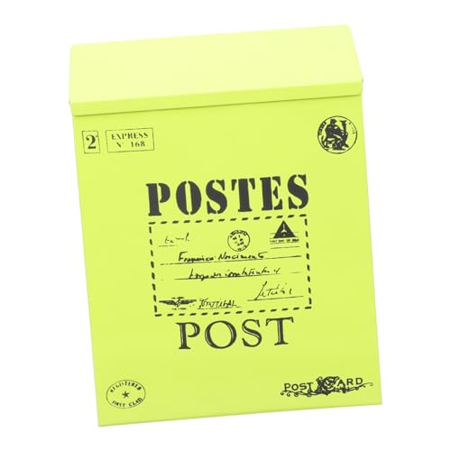 HOLIDYOYO Retro Wandbriefkasten aus Robustem Eisen mit Schloss Wetterfest Vintage Landhausstil Dekorativ für Haus Büro Garten Sichere Briefaufbewahrung Klassische Grüne Optik von HOLIDYOYO