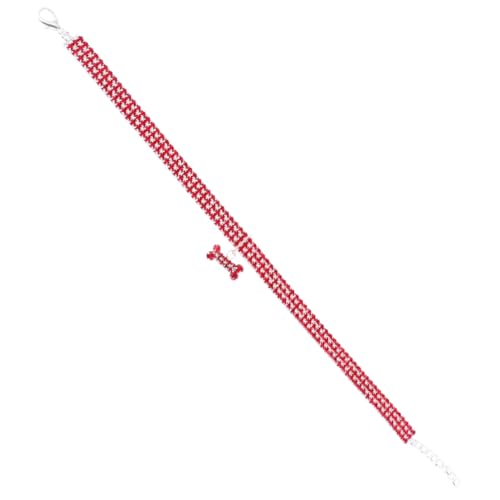 HOLIDYOYO Rotes Verstellbares Hundehalsband mit Funkelnden Kristallen Kettenanhänger in Knochenform Langlebiges Design für Kleine und Mittlere Hunde Modisches und Komfortables HOLIDYOYO Rotes Verstellbares Hundehalsband mit Funkelnden Kristallen Kettenanhänger in Knochenform Langlebiges Design für Kleine und Mittlere Hunde Modisches und Komfortables von HOLIDYOYO