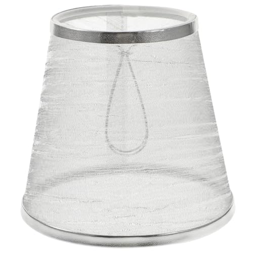 HOLIDYOYO Runder Transparenter Stoff lampenschirm mit Silbernem Rahmen Dekorativer Ersatzschirm für Wandlampen Tischlampen und Hängelampen Einfache Montage Lichtstreuend und Augenschonend von HOLIDYOYO